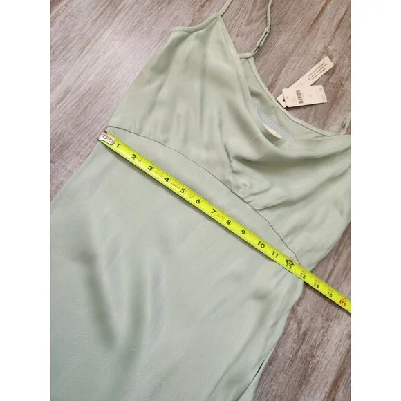NWT Anthropologie Elyse Slip Dress Maxi Cowl Neck Sleeveless Mint Green Sz XS - Picture 10 of 14